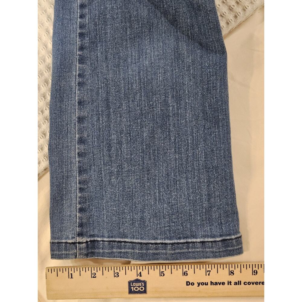 Spanx Flare Jeans Womens Sz Medium Tall Blue Denim Cotton Stretch Mid Rise 30x29 - Picture 6 of 9